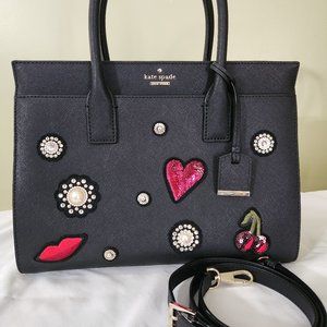 KATE SPADE X RODAN & FIELDS SEQUIN EMBELLISHED SAFFIANO LEATHER TOTE BAG